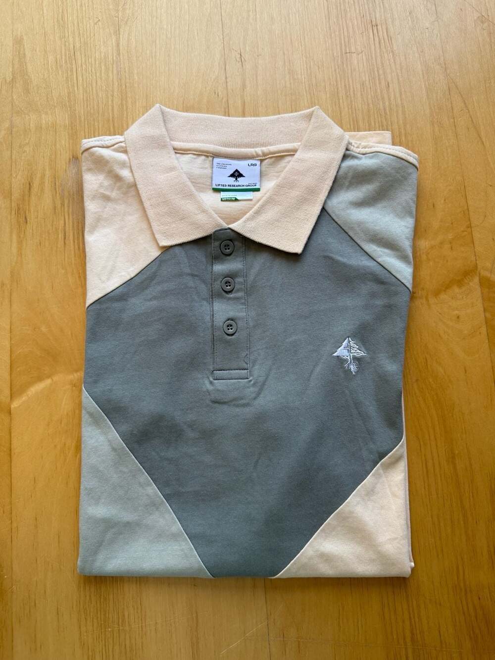 LRG Lifted Research Group Colorblock Polo Shirt Medium NWT